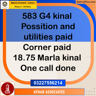 1 Kanal Residential Plot for Sale in Phase 4 - G4 Block -  Bahria Orchard, Lahore - (BP-239257)