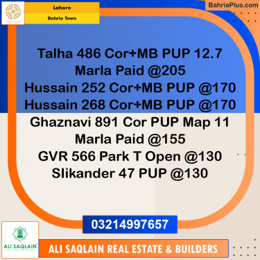Residential Plot for Sale in Bahria Town, Lahore - (BP-239293)