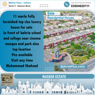 11 Marla Residential House for Sale in Sector F - Ghaznavi Block -  Bahria Town, Lahore - (BP-239379)