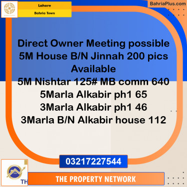 5 Marla Residential Plot for Sale in Bahria Town, Lahore - (BP-239464)