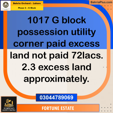 8 Marla Residential Plot for Sale in Phase 2 - G Block -  Bahria Orchard, Lahore - (BP-239512)