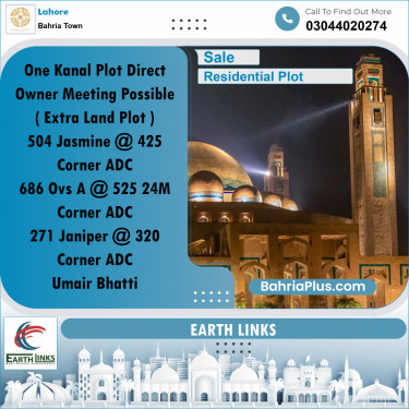 1 Kanal Residential Plot for Sale in Bahria Town, Lahore - (BP-239527)