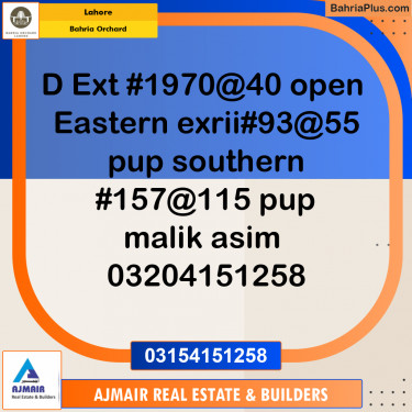 Residential Plot for Sale in Bahria Orchard, Lahore - (BP-239642)