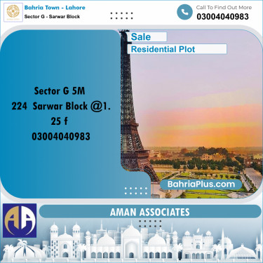 Residential Plot for Sale in Sector G - Sarwar Block -  Bahria Town, Lahore - (BP-239690)