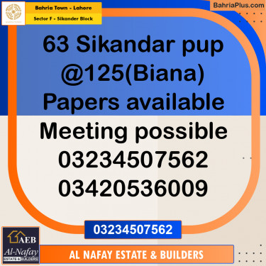 10 Marla Residential Plot for Sale in Sector F - Sikander Block -  Bahria Town, Lahore - (BP-239760)