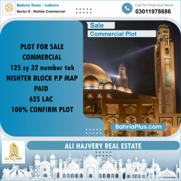 5 Marla Commercial Plot for Sale in Sector E - Nishtar Commercial -  Bahria Town, Lahore - (BP-239824)