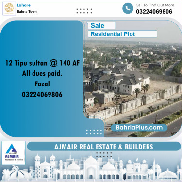 Residential Plot for Sale in Bahria Town, Lahore - (BP-239848)
