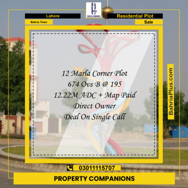 Residential Plot for Sale in Bahria Town, Lahore - (BP-239918)