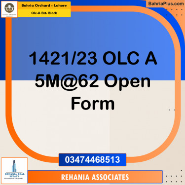 5 Marla Residential Plot for Sale in OLC-A Ext. Block -  Bahria Orchard, Lahore - (BP-239942)