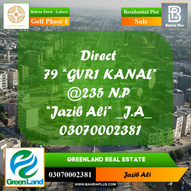 1 Kanal Residential Plot for Sale in Golf Phase 1 -  Bahria Town, Lahore - (BP-239982)