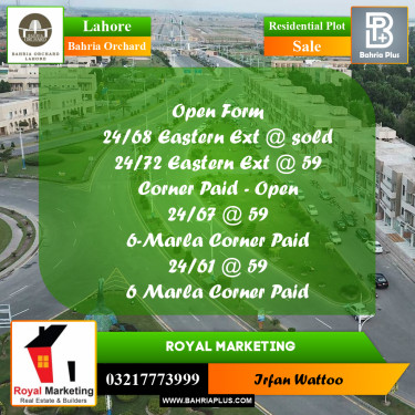 Residential Plot for Sale in Bahria Orchard, Lahore - (BP-240025)
