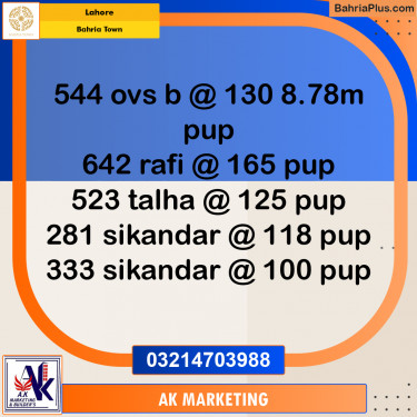 Residential Plot for Sale in Bahria Town, Lahore - (BP-240035)