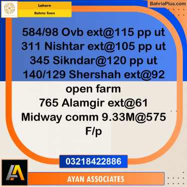 Residential Plot for Sale in Bahria Town, Lahore - (BP-240055)