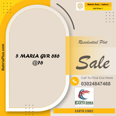 5 Marla Residential Plot for Sale in Golf Phase 1 -  Bahria Town, Lahore - (BP-240061)