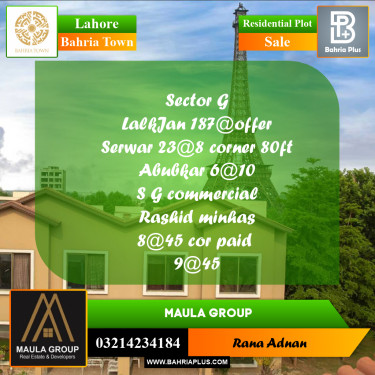 Residential Plot for Sale in Bahria Town, Lahore - (BP-240095)