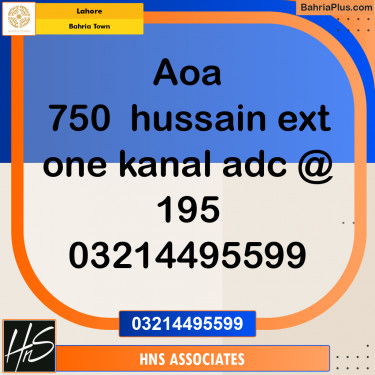 Residential Plot for Sale in Bahria Town, Lahore - (BP-240111)