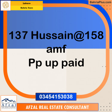Residential Plot for Sale in Bahria Town, Lahore - (BP-240139)