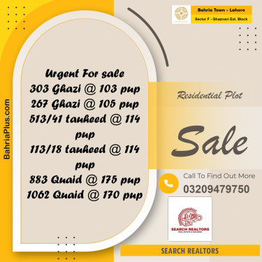5 Marla Residential Plot for Sale in Sector F - Ghaznavi Ext. Block -  Bahria Town, Lahore - (BP-240142)