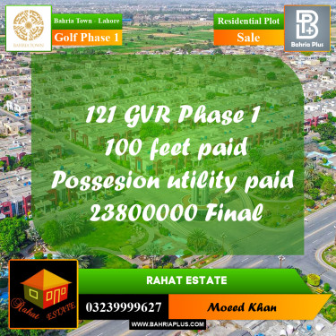 1 Kanal Residential Plot for Sale in Golf Phase 1 -  Bahria Town, Lahore - (BP-240156)