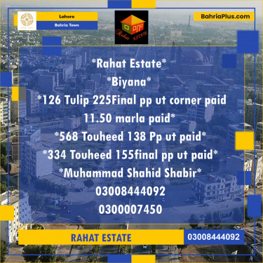 Residential Plot for Sale in Bahria Town, Lahore - (BP-240180)