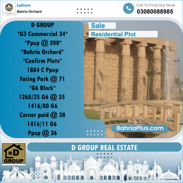 Residential Plot for Sale in Bahria Orchard, Lahore - (BP-240318)
