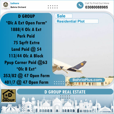 Residential Plot for Sale in Bahria Orchard, Lahore - (BP-240319)