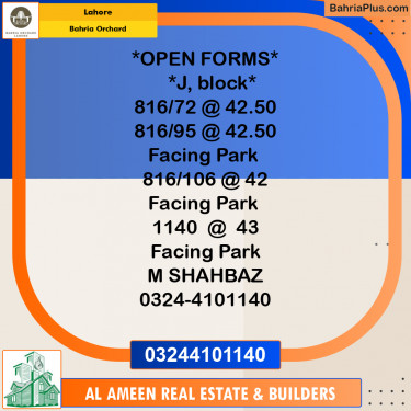 Residential Plot for Sale in Bahria Orchard, Lahore - (BP-240334)