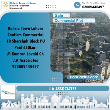 5 Marla Commercial Plot for Sale in Sector F - Shershah Commercial -  Bahria Town, Lahore - (BP-240336)