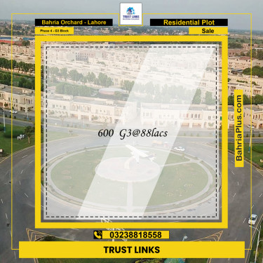 10 Marla Residential Plot for Sale in Phase 4 - G3 Block -  Bahria Orchard, Lahore - (BP-240345)