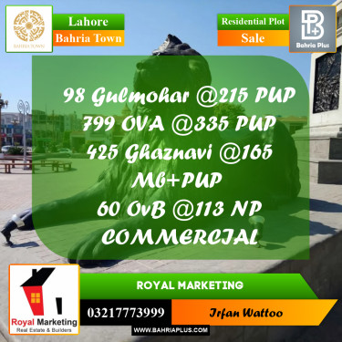 Residential Plot for Sale in Bahria Town, Lahore - (BP-240348)