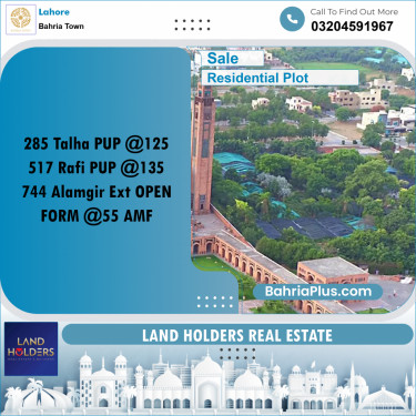 10 Marla Residential Plot for Sale in Bahria Town, Lahore - (BP-240370)