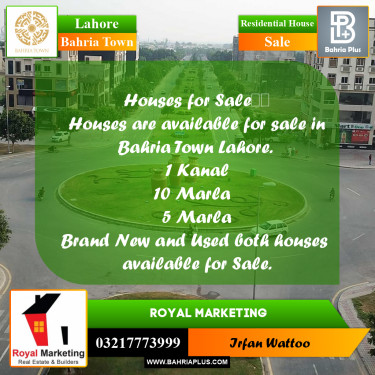 Residential House for Sale in Bahria Town, Lahore - (BP-240385)