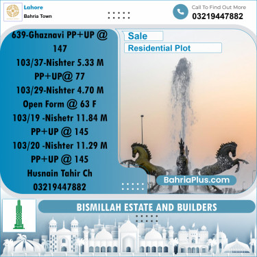 Residential Plot for Sale in Bahria Town, Lahore - (BP-240430)