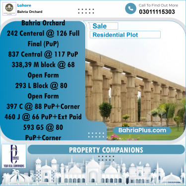 Residential Plot for Sale in Bahria Orchard, Lahore - (BP-240457)
