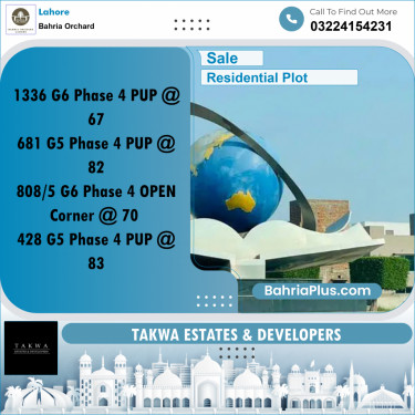 Residential Plot for Sale in Bahria Orchard, Lahore - (BP-240465)
