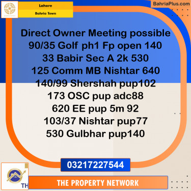 10 Marla Residential Plot for Sale in Bahria Town, Lahore - (BP-240471)