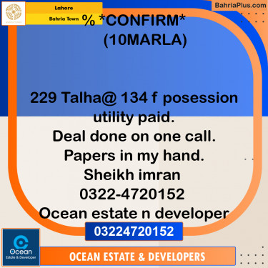 Residential Plot for Sale in Bahria Town, Lahore - (BP-240599)