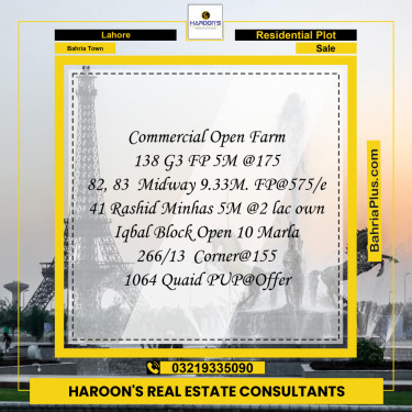 Residential Plot for Sale in Bahria Town, Lahore - (BP-240661)