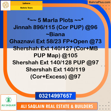 Residential Plot for Sale in Bahria Town, Lahore - (BP-240708)