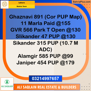 Residential Plot for Sale in Bahria Town, Lahore - (BP-240710)