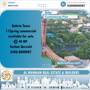Commercial Plot for Sale in Bahria Town, Lahore - (BP-240713)