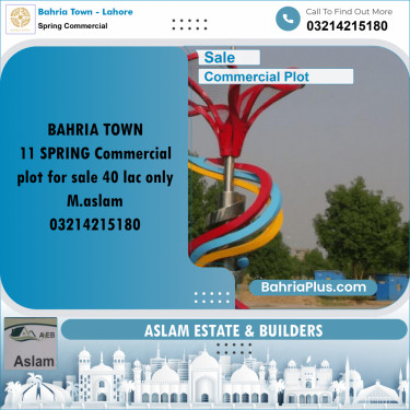 1.66 Marla Commercial Plot for Sale in Spring Commercial -  Bahria Town, Lahore - (BP-240723)
