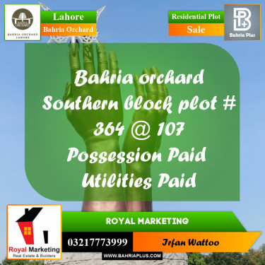 Residential Plot for Sale in Bahria Orchard, Lahore - (BP-240776)