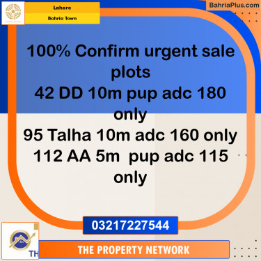 5 Marla Residential Plot for Sale in Bahria Town, Lahore - (BP-240832)