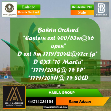 Residential Plot for Sale in Bahria Orchard, Lahore - (BP-240881)