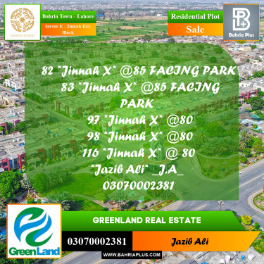 5 Marla Residential Plot for Sale in Sector E - Jinnah Ext. Block -  Bahria Town, Lahore - (BP-241016)
