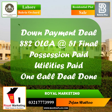 Residential Plot for Sale in Bahria Orchard, Lahore - (BP-241072)