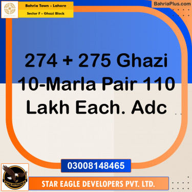 10 Marla Residential Plot for Sale in Sector F - Ghazi Block -  Bahria Town, Lahore - (BP-241128)