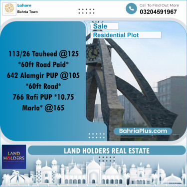 Residential Plot for Sale in Bahria Town, Lahore - (BP-241272)