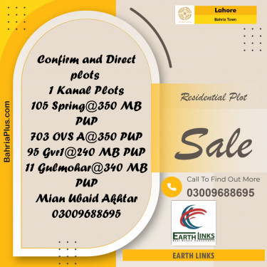 Residential Plot for Sale in Bahria Town, Lahore - (BP-241308)